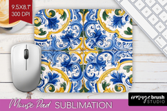 Mediterranean Mouse Pad Sublimation - Italian Tile Mousepad Product Image 1