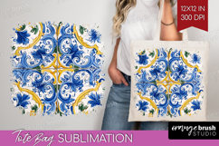 Mediterranean Tote Bag - Italian Tile Tote Bag PNG Product Image 1