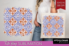 Mediterranean Tote Bag - Italian Tile Tote Bag PNG Product Image 1