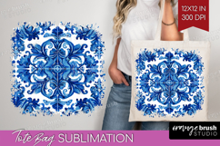 Mediterranean Tote Bag - Italian Tile Tote Bag PNG Product Image 1