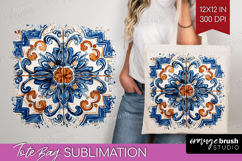 Mediterranean Tote Bag - Italian Tile Tote Bag PNG Product Image 1