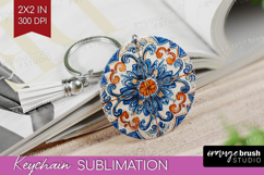 Mediterranean Keychain PNG - Italian Tile Keychain Product Image 1