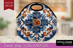 Mediterranean Lunch Bag - Italian Tile Lunch Bug PNG Product Image 1
