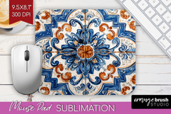 Mediterranean Mouse Pad Sublimation - Italian Tile Mousepad Product Image 1