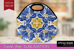 Mediterranean Lunch Bag - Italian Tile Lunch Bug PNG Product Image 1