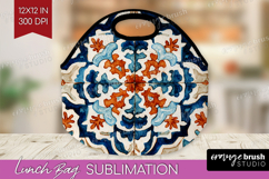 Mediterranean Lunch Bag - Italian Tile Lunch Bug PNG Product Image 1