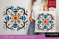 Mediterranean Tote Bag - Italian Tile Tote Bag PNG Product Image 1