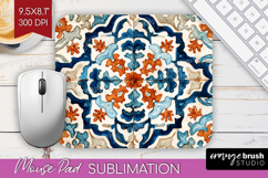 Mediterranean Mouse Pad Sublimation - Italian Tile Mousepad Product Image 1