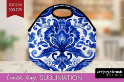 Mediterranean Lunch Bag - Italian Tile Lunch Bug PNG Product Image 1