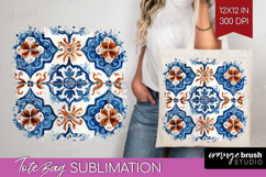 Mediterranean Tote Bag - Italian Tile Tote Bag PNG Product Image 1