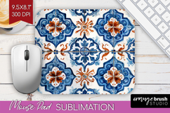 Mediterranean Mouse Pad Sublimation - Italian Tile Mousepad Product Image 1