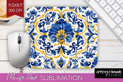Mediterranean Mouse Pad Sublimation - Italian Tile Mousepad Product Image 1
