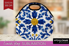 Mediterranean Lunch Bag - Italian Tile Lunch Bug PNG Product Image 1