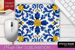 Mediterranean Mouse Pad Sublimation - Italian Tile Mousepad Product Image 1