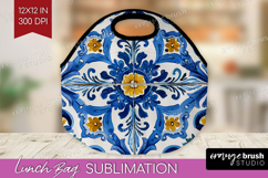 Mediterranean Lunch Bag - Italian Tile Lunch Bug PNG Product Image 1
