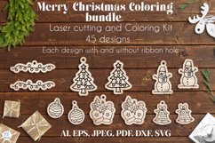 Merry Christmas SVG Christmas Ornaments Bundle Coloring Ornament Laser Cutting Bundle Laser Cut Christmas decor Svg Christmas Glowforge