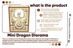 Dragon Fantasy Diorama - SVG Laser Cut Project, Digital File Product Image 6