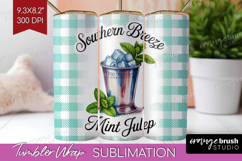 Mint Julep Cocktail Tumbler Wrap Summer Drink Tumbler PNG Product Image 1