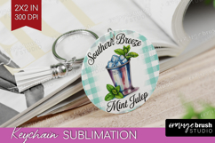 Mint Julep Cocktail Keychain PNG Summer Drink Keychain Product Image 1