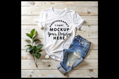 WHITE t-shirt mock-up Product Image 1