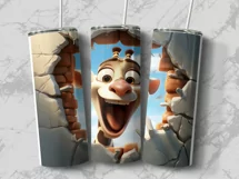 3D Hole In A Wall Giraffe 20 oz Skinny Tumbler Design Product Image 3