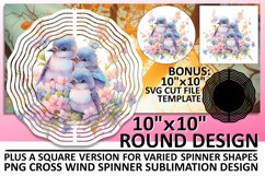 Whimsical Avian Spinners: Watercolor Design Product Image 1