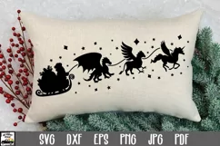 Santa Sleigh SVG - Santa and Mythical Animals SVG File Product Image 1