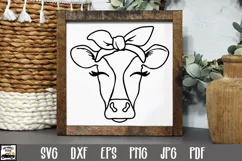 Cow SVG File - Cow with Bandana SVG Cut File Product Image 1