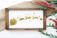 Christmas Dog and Cat Sleigh SVG File - Santa Sleigh SVG Product Image 4