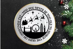 Santa Flying over the London Skyline - Round Sign SVG File Product Image 5