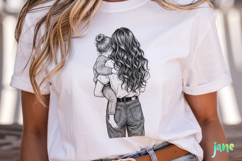 Mom and Daughter Line Art PNG Product Image 4