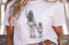Mom and Daughter Line Art PNG Product Image 5