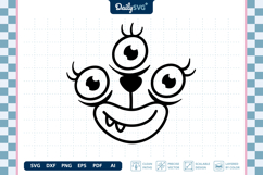 Monster FaceSVG - Cartoon Monster Face Cut File Product Image 2