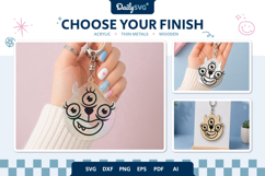 Monster Teardrop Keychain Laser Cut SVG Product Image 2