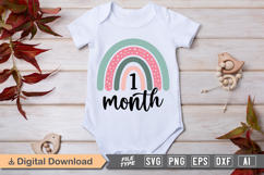1 Month SVG | Baby Milestone SVG | Baby SVG | Newborn SVG Product Image 1