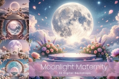 32 Moonlight Maternity Digital Backdrops Product Image 1
