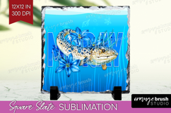Moray Floral Slate PNG Sea Blue Square Slate Sublimation Product Image 1