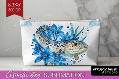 Moray Floral Cosmetic Bag Blue Flowers Makeup Bag PNG Product Image 1