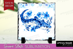 Moray Floral Slate PNG Blue Flowers Square Slate Sublimation Product Image 1