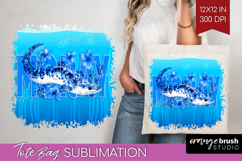 Moray Floral Tote Bag Sea Blue Tote Bag PNG Sublimation Product Image 1