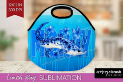 Moray Floral Lunch Bag Sea Blue Lunch Bug PNG Sublimation Product Image 1