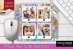 Stained Glass Photo Mouse Pad PNG - Flowers Picture Frame Product Image 1