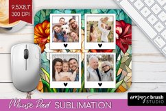Stained Glass Photo Mouse Pad PNG - Flowers Picture Frame Product Image 1