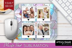Stained Glass Photo Mouse Pad PNG - Flowers Picture Frame Product Image 1