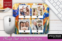 Stained Glass Photo Mouse Pad PNG - Flowers Picture Frame Product Image 1