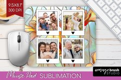 Stained Glass Photo Mouse Pad PNG - Flowers Picture Frame Product Image 1
