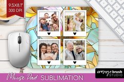 Stained Glass Photo Mouse Pad PNG - Flowers Picture Frame Product Image 1