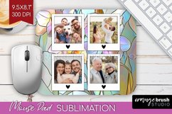 Stained Glass Photo Mouse Pad PNG - Flowers Picture Frame Product Image 1