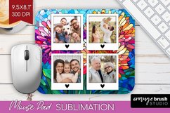 Stained Glass Photo Mouse Pad PNG - Flowers Picture Frame Product Image 1