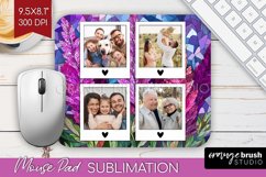 Stained Glass Photo Mouse Pad PNG - Flowers Picture Frame Product Image 1